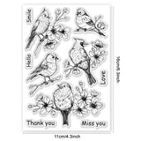 Custom PVC Plastic Clear Stamps, for DIY Scrapbooking, Photo Album Decorative, Cards Making, Bird, 160x110x3mm