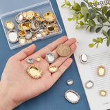 40Pcs 10 Styles Brass Cabochon Connector Setting, Multi-Strand Links, with Glass Crystal Rhinestone, Oval, Platinum & Golden, 10.5~29x9.5~22.5x4~9mm, Hole: 1mm, Tray: 7~23x5~16mm, 4pcs/style