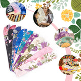 10Pcs 10 Colors Silk Cloth Collapsible Floral Print Chinese Fan Storage Bag, Dustproof Handheld Fan Cover, Rectangle, Mixed Color, 22.2~22.5x4.3~4.4x0.05~0.1cm, 1pc/color