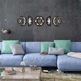 Moon Phase Wood Hanging Wall Decorations, with Cotton Thread Tassels, for Home Wall Decorations, 790mm
