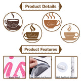 PVC Wall Stickers, for Coffee Bar Wall Decoration, Cup Pattern, 245x740mm