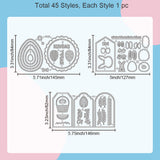 Easter Theme Carbon Steel Cutting Dies Stencils, for DIY Scrapbooking, Photo Album, Decorative Embossing Paper Card, Stainless Steel Color, Mixed Shapes, 82~84x127~146x0.8mm, 3pcs/set