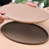 Round Pottery Tools Ceramic Plate Forming Mold, Wooden Density Plate Printing Blank Stripping Mud Plate for Ceramic Project Work, Tan, 150x15mm