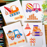 PET Hollow Out Drawing Painting Stencils, for DIY Scrapbook, Photo Album, Tractor, 30x30cm