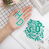Computerized Embroidery Cloth Iron On Patches, Costume Accessories, Appliques, Letter A~Z & Number 0~9, Green, 72pcs/bag