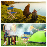 Cloth Chair Replacement, with 2 Wood Sticks, for Director Chair, Makeup Chair Seat and Back, Blue, Cloth: 475~520x170~385x5~6mm, Stick: 381x6mm