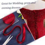 Cloth Cord for Women's Wedding Dress Zipper Replacement, Adjustable Fit Satin Corset Back, Lace-up Formal Prom Dress, FireBrick, 15~17x1mm, 3.5m/roll