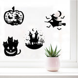 PVC Window Sticker, Flat Round Shape, for Window or Stairway  Home Decoration, Halloween Themed Pattern, 180x180x0.3mm