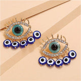 Handmade Evil Eye Lampwork Flat Round Beads, Blue, 12x5mm, Hole: 1mm, 66pcs/box