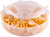 1Box ABS Plastic Imitation Pearl Dome Cabochons, Half Round, Goldenrod, 4~12x2~6mm, about 660pcs/box