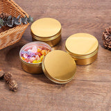 Round Aluminium Tin Cans, Aluminium Jar, Storage Containers for Cosmetic, Candles, Candies, with Screw Top Lid, Golden, 8.3x3.8cm, Capacity: 150ml, 10pc/box