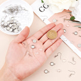 DIY Earring Making Kits, with 304 Stainless Steel Earring Hooks & Pendant Cabochon Settings, Transparent Glass Cabochons, Stainless Steel Color, Pendant Cabochon Settings: 13.5x10x2mm, hole: 2mm, 50pcs/box