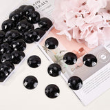 Self-Adhesive Acrylic Rhinestone Stickers, for DIY Decoration and Crafts, Faceted, Half Round, Black, 30x6mm