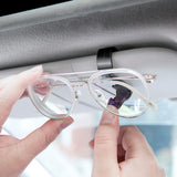 Plastic Car Eyeglasses Sunglasses Hanger Mount with Ticket Card Clip, Black, 69x24x36mm