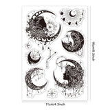 Custom PVC Plastic Clear Stamps, for DIY Scrapbooking, Photo Album Decorative, Cards Making, Moon, 160x110x3mm