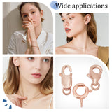 9Pcs 9 Style 925 Sterling Silver Clasps, Spring Ring & Lobster Claw Clasps, Rose Gold, 9~11.5x6x1.5mm, Hole: 1~3mm, 3Pcs/style