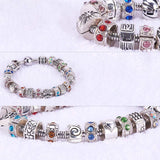 Alloy European Style Clasps, Column, Mixed Color, 10x5.5mm, Hole: 3mm