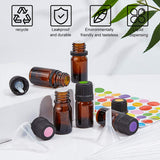 DIY Essential Oil Bottle Kit, with Glass Screw-Top Bottles, Plastic Stopper & Funnel Hopper & Dropper, Rainbow Color Stickers, Coconut Brown, 200x150x100mm