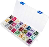 Eco-Friendly Dyed Glass Pearl Round Beads, Mixed Color, 6mm, Hole: 1mm, about 70pcs/compartment, 1680pcs/box
