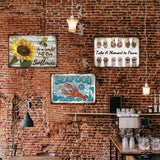 Vintage Metal Tin Sign, Iron Wall Decor for Bars, Restaurants, Cafe Pubs, Rectangle, Shrimp, 300x200x0.5mm