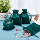12Pcs Velvet Bags Drawstring Jewelry Pouches, Candy Pouches, for Wedding Shower Birthday Party, Dark Green, 12x9cm