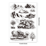 Custom PVC Plastic Clear Stamps, for DIY Scrapbooking, Photo Album Decorative, Cards Making, Mountain, 160x110x3mm