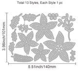 Christmas Theme Carbon Steel Cutting Dies Stencils, for DIY Scrapbooking, Photo Album, Decorative Embossing Paper Card, Stainless Steel Color, Flower Pattern, 101x140x0.8mm