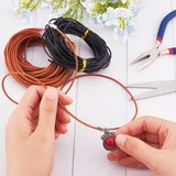 DIY Necklace Making Kits, with Cowhide Leather Cords, Iron Folding Crimp Ends, Iron Coil Cord Ends & Jump Rings, Zinc Alloy Lobster Claw Clasps, Peru, 2mm, 10m/set