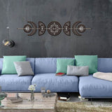 Moon Phase Wood Hanging Wall Decorations, with Cotton Thread Tassels, for Home Wall Decorations, Eye, 790mm