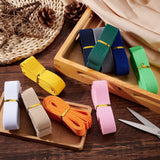 18M 10 colors Flat Polyester Elastic Rubber Cord/Band, Webbing Garment Sewing Accessories, Mixed Color, 25x2mm, about 1.64 Yards(1.5m)/color