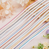 12Pcs 12 Colors Polyester Book Headbands, with Metallic Wire Twist Ties, Mixed Color, Headbands: 13x1mm, 1.5 yards/pc, 1pc/color; Twist Ties: 120x4mm, 12pcs