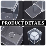 Transparent Plastic Gift Boxes, with Flip Cover, Square, Clear, 5x5x5cm