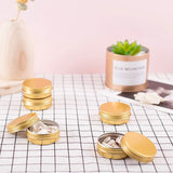 Round Aluminium Tin Cans, Aluminium Jar, Storage Containers for Cosmetic, Candles, Candies, with Screw Top Lid, Golden, 5.5x2.1cm, 30pcs, Cartons: 20x20x10cm