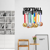 Sports Theme Iron Medal Hanger Holder Display Wall Rack, with Screws, Softball Pattern, 150x400mm