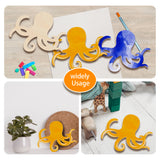 Wood Wall Art Decorations, Home Hanging Ornaments, Octopus Pattern, 191x245mm