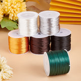 6 Rolls 6 Colors Nylon Rattail Satin Cord, Beading String, for Chinese Knotting, Jewelry Making, Mixed Color, 1.5mm, about 16.4 yards(15m)/roll, 1 roll/color
