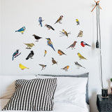 PVC Wall Stickers, Rectangle with Bird Pattern, for Home Living Room Bedroom Decoration, Mixed Color, 200x290mm, 4pcs/set