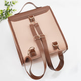 DIY PU Leather Sew on Backpack Kits, including Fabric, Adjustable Shoulder Strap, Magnetic Clasp, Thread, Needle, Saddle Brown, Finished Product: 27x15x31cm