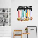 Sports Theme Iron Medal Hanger Holder Display Wall Rack, with Screws, Basketball Pattern, 150x400mm