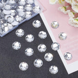 1 Box 60Pcs Self-Adhesive Acrylic Rhinestone Stickers, for DIY Decoration and Crafts, Faceted, Half Round, Clear, 25x6mm, 60pcs/box