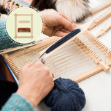 Detachable Bamboo Knitting Loom Frame, Rectangle with Crochet Hook & Comb, PapayaWhip, 28.1x24x3.1cm