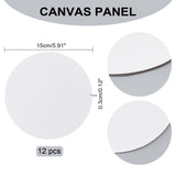 Painting Canvas Panels, with Coated Paper on the Back, Blank Drawing Boards, for Oil & Acrylic Painting, Flat Round, White, 15x0.3cm