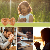 Beech Wood Display Decorations, Special Hand Holding Gift, Heart with Word I Miss YOU, Dark Goldenrod, 31x30x20mm