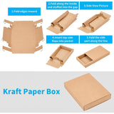 Kraft Paper Folding Box, Drawer Box, Rectangle, BurlyWood, Finish Product: 20x15x3cm
