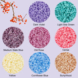 120g 5 Style 12/0 Imitation Jade Glass Seed Beads, Opaque Colours, Round, Mixed Color, 2x1.5mm, Hole: 1mm, 15g/style