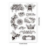 Custom PVC Plastic Clear Stamps, for DIY Scrapbooking, Photo Album Decorative, Cards Making, Bees, 160x110x3mm