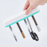 Multipurpose Silicone Storage Box, for Cosmetics Brush Holder, Pen Holder, Toothbrush Holder, Lipstick Holder, Rectangle, Aquamarine, 21.1x5.2x3.25cm