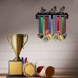 Waterball Theme Iron Medal Hanger Holder Display Wall Rack, with Screws, Volleyball Pattern, 150x400mm