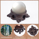4Pcs 2 Colors Wood Crystal Ball Display Pedestal, Carved Stump Crystal Spheare Holder, Mixed Color, 55x55x25.5mm, 2pcs/color