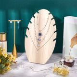 Wooden Necklace Displays Stands, Necklace Organizer Holder, Leaf Shape, Moccasin, Finished Product: 9x16x25.5cm, about 5pcs/set